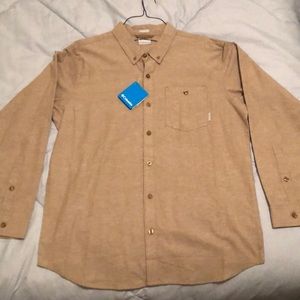 Long Sleeve Beige Columbia Button Down